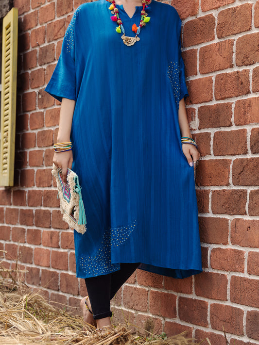 Blue Jacquard Tunic - AL-LK-875