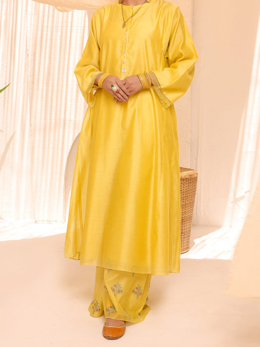 Yellow Modal 2Pc Stitched - ALCR-2PS-LKS-1057