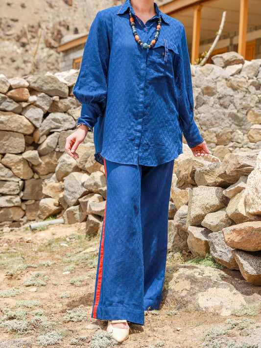 Navy Blue Dobby 2 Piece Stitched - ALP-2PS-LKS-1461