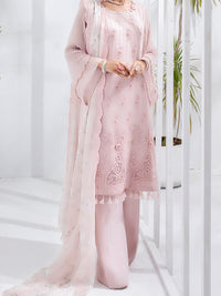 Light Pink Bemberg Chiffon 3Pc Formal Unstitched - AL-3PS-LS-UN-311