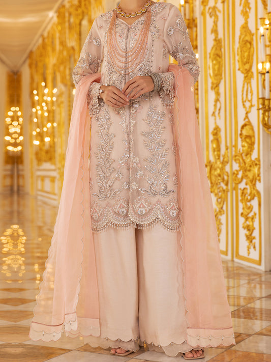 Light Pink Organza 3Pc Formal Unstitched - AL-3PS-LS-UN-358