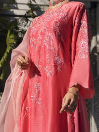 Pink Raw Silk 3Pc Formal Stitched - AL-3PS-LS-400