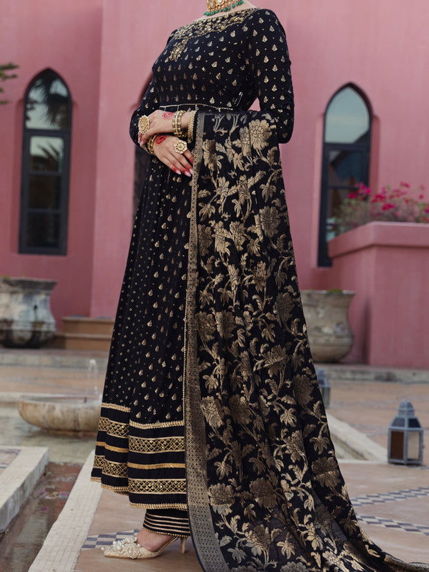 Black Golden Booti 3 Piece Formal Stitched - AL-3PS-LS-404