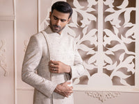Silver Blended Men Sherwani - AL-SW-123