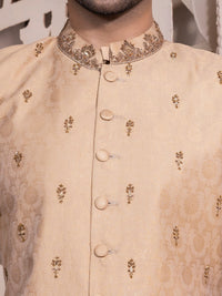 Beige Blended Men Sherwani - AL-SW-126