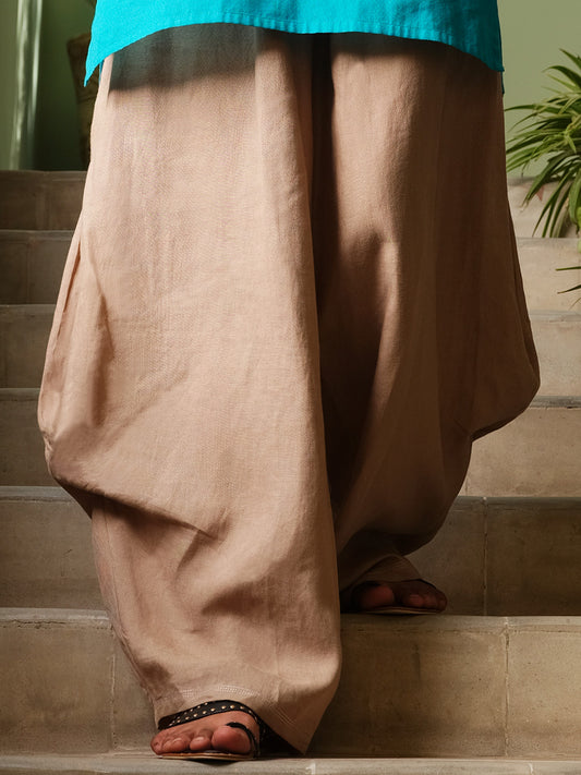 Beige Linen Trouser - ALCR-T-1001 - Almirah Online