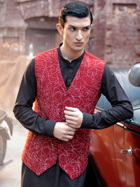 Maroon Blended Waistcoat - AL-WC-413