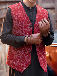Maroon Blended Waistcoat - AL-WC-413