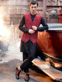 Maroon Blended Waistcoat - AL-WC-413